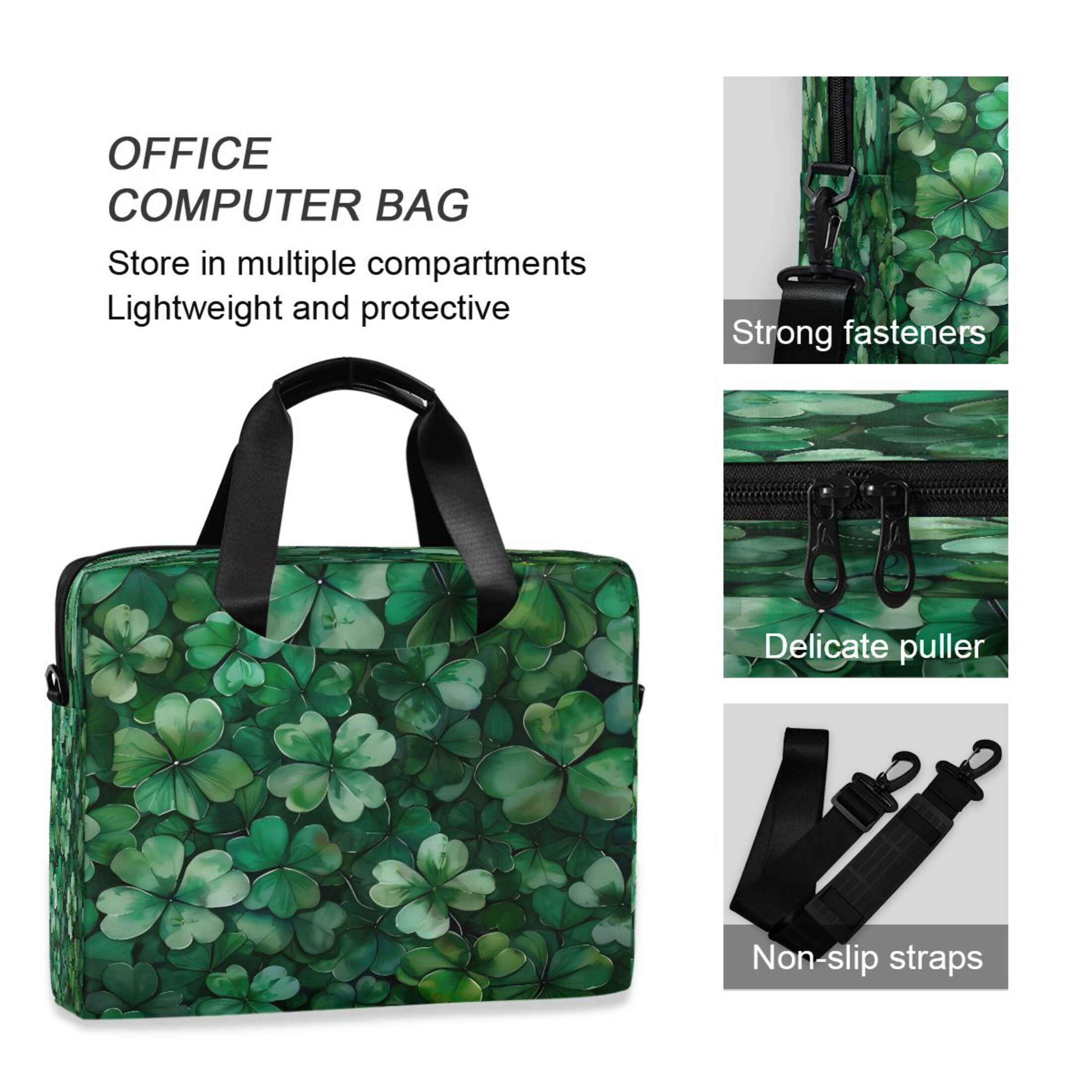 Laptop Bag Laptop Briefcase 15.7 x 3 x 11.8 Inches Laptop Bag Briefcases Laptop Storage Travel Laptop Bag Work Laptop Bag Four-leaf Clover
