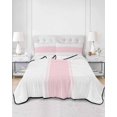 thumbnail image 2 of Quilts Twin-XL Size Bedding Set, Valentines Day, Lightweight Quilted Comforter, Minimalist Pink Stripes Solid Color Soft Reversible Bedspread Coverlet with Pillow Covers for All Season, 68" x 98", 2 of 7