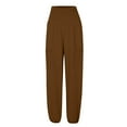 thumbnail image 4 of Lroveb Casual Pants for Women Plus Size, High Waisted Baggy Straight Leg PantsLadies Solid Color Pocket Loose Leggings Long Pants Brown, 4 of 4