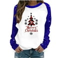 thumbnail image 2 of WXLWZYWL Christmas Shirts for Women 2024 Raglan Sleeve Funny Xmas Tree Print Cute Santa Graphic Sweatshirts Loose Fit Pullover, 2 of 4