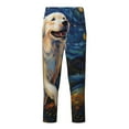 thumbnail image 2 of Gukieu Vintage Starry Sky Labrador A Print Youth Home Trousers, Elastic Waistband with Pockets for Home and Outing, Suitable for Children Aged 5-16-Small, 2 of 6