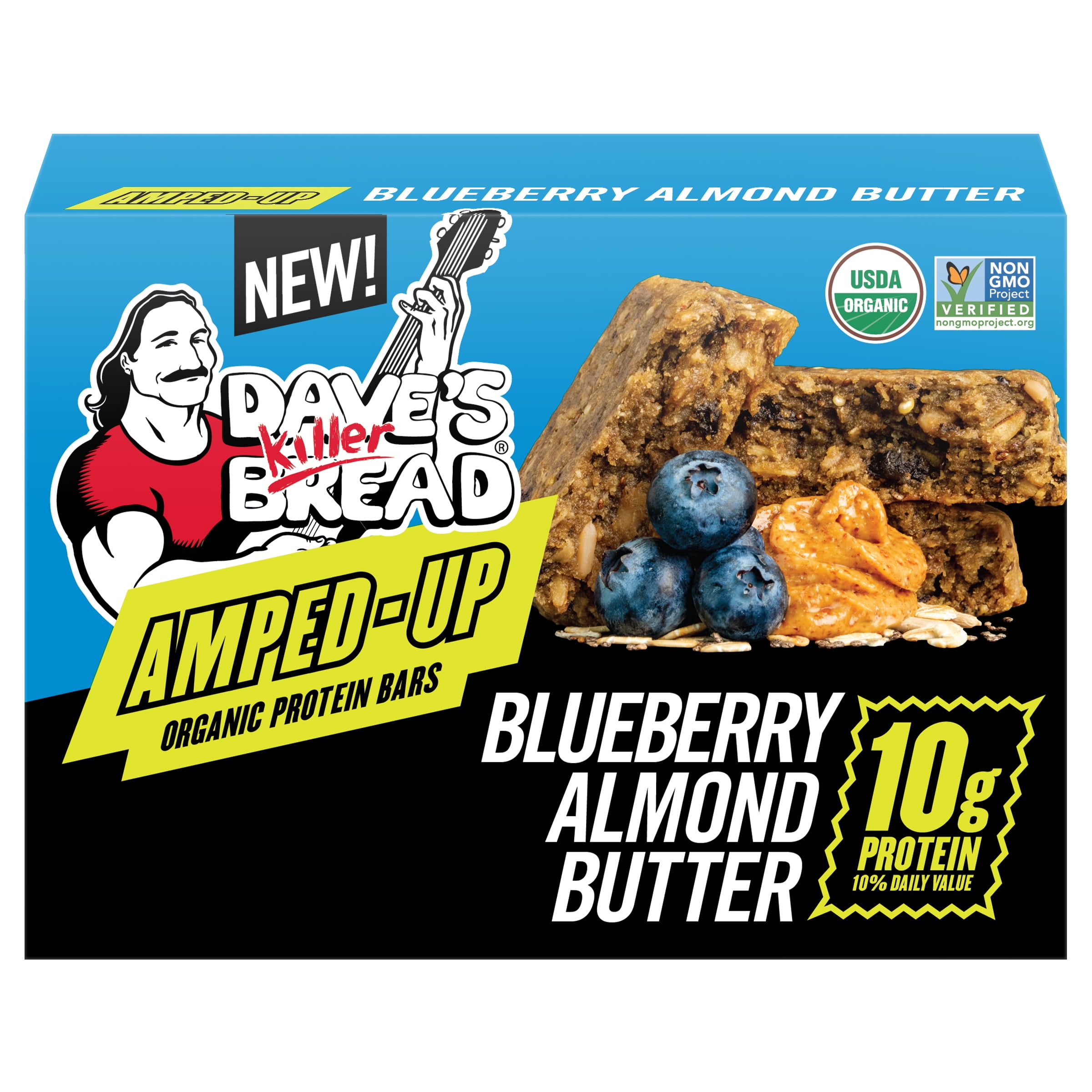 Dave's Killer Bread Blueberry Almond Butter Amped Up Protein Bars, 4 CT (Pack of 3)