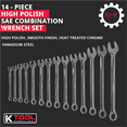 thumbnail image 3 of K Tool International 41304 Long Pattern SAE Combination Wrench Set 14 Piece, 3 of 12