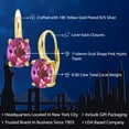 thumbnail image 2 of Gem Stone King 9.00 Ct Oval Pink Mystic Topaz 18K Yellow Gold Plated Silver Earrings, 2 of 5