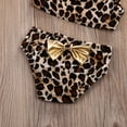 thumbnail image 4 of Kiapeise Little Girls 3 Pcs Bikini Set, Leopard Top+Panty+Bow Hair Band, 4 of 6