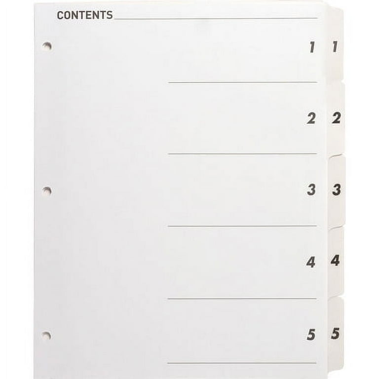 EasyFit 5-Tab Legal Size Index Dividers - 5 x Divider(s) - 5 Tab(s) - 5 Tab(s)/Set - 8.5 EasyFit 5-Tab Legal Size Index Dividers - 5 x Divider(s) - 5 Tab(s) - 5 Tab(s)/Set - 8.5