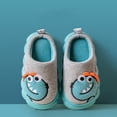 thumbnail image 5 of SAWOBUUN Kids Dinosaur House Slippers for Boys Girls Cute Cartoon Plush Fuzzy Warm Cozy Closed Toe Non-Slip Thick Sole Indoor Bedroom Shoes Toddler Little Kid, 5 of 6