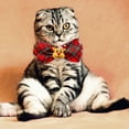thumbnail image 3 of BotaniNest Bow Tie Bowtie Collar With Print Pattern Festive Holiday Bow Tie For Cats And Colorful Webbing Design, 3 of 4