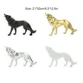 thumbnail image 3 of Injueey Estatua moderna abstracto, adorno en miniatura, diseño especial, escultura de Animal, sala de estar, escritorio, oficina, regalo de Decoración del hogar Blanco perro lobo mira el cielo Injueey HA076974-04, 3 of 6