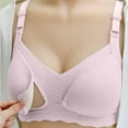 thumbnail image 2 of Zwiiyzr 2025 Nursing Bras for Breastfeeding Seamless V Neck Thin Front Buckle Maternity Bra Comfort Pregnancy Bralette Watermelon Red, 2 of 7