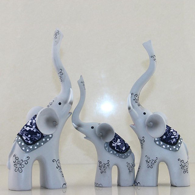 3 piezas de decoración de estantería Soledad estatuas de animales escultura de elefante