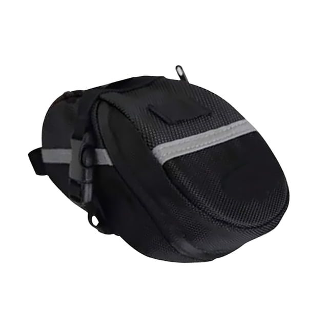 Shisuyan Bike Saddle Bag Black Reflective Straps Quick Detachable 1Set 7.9x3.1x2.4in