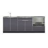 Outdoor Kitchen 4 Piece Cabinet Set in Slate Gray with Countertop and Covers