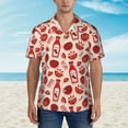 thumbnail image 4 of Balery Tomatoes Print Men's Hawaiian Shirts Short Sleeve Beach Shirt Relaxed Fit Vacation Button Down Shirts-, 4 of 9