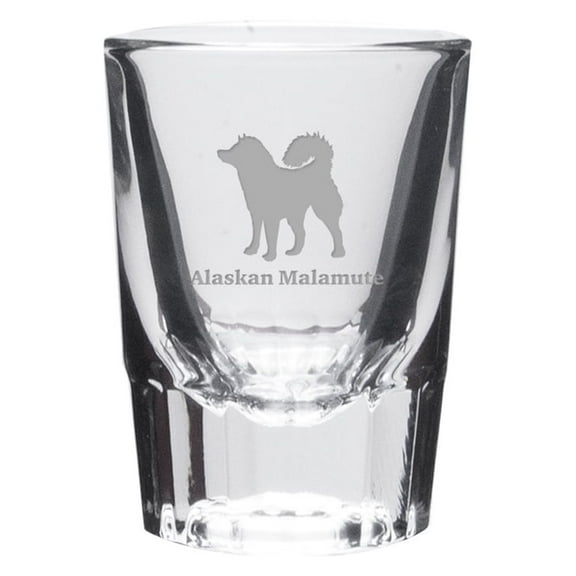 Alaskan Malamute Deep Etched Shot Glass