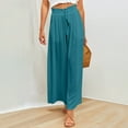 thumbnail image 3 of Posijego Womens Wide Leg Pants High Waist Drawstring Lounge Pants Loose Flowy Beach Pants with Pockets, 3 of 7