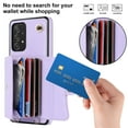 thumbnail image 3 of ELEHOLD for Samsung Galaxy A73 5G Multi-Functional Wallet Case Organ Card Slots RFID Blocking Stand Function Wrist Strap Crossbody Shoulder Strap Shockproof Purse Case,purple, 3 of 9