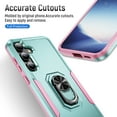 thumbnail image 4 of for Samsung Galaxy S24 FE Case, Slim Fit Military Grade Drop Tested Dual Layer Shockproof Case with 360 Ring Holder Kickstand Protective Rugged Car Magnetic Non-Slip Phone Case,Green+Pink, 4 of 10