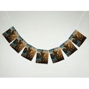 YKCG Dinosaurs Mountain Rock Home Decor Banner Bunting Garland Flag Sign for Home Family Party Decoration