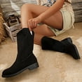thumbnail image 3 of Rokment Women's Wide Calf Snow Boots 2025 Fleece Lined Winter Warm Fashion Suede Low Heel Tall Dress Booties, 3 of 9