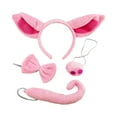 thumbnail image 3 of 4 Piezas Disfraz de Cerdo Kits de Disfraces de Animales Banda para el Cabello Juego de Cosplay Orejas Diadema Nariz Pajarita Cola para Fiestas Cosplay, 3 of 8