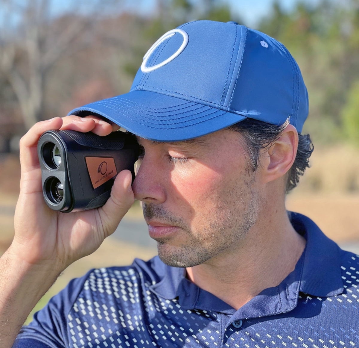 Golf Rangefinder by One Under Golf- Sleek Design with Built In Magnet Locks on Cart Rail, Slope Compensation ON/Off, Jolt Vibration + Flag Lock Technology, 6X Magnification up to 800yds (Black)