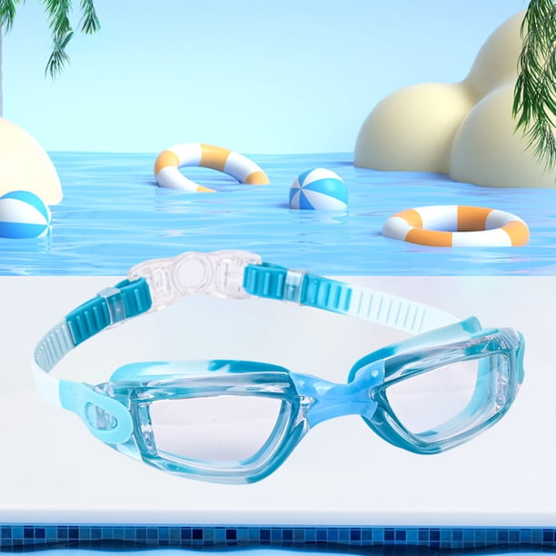 Gafas de natación Impermeable Protección UV antivaho Correa ajustable para adultos Niños Montura de silicona suave Lentes polarizadas con estuche 1 par Rosa Verde Azul Morado Multicolor