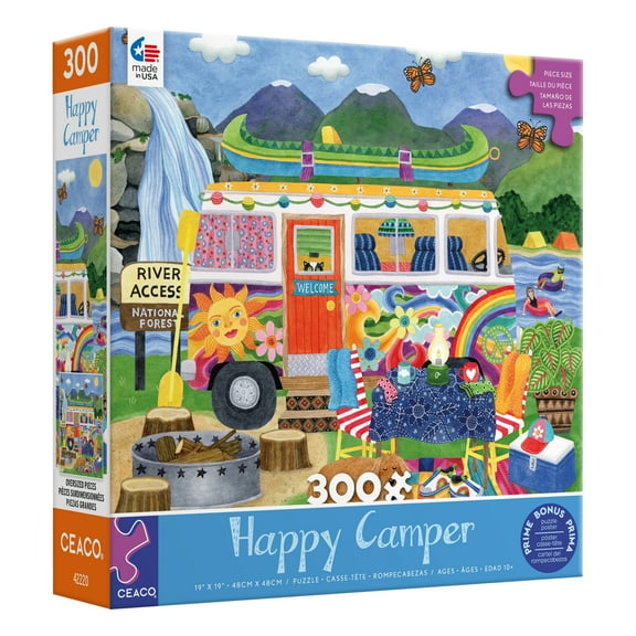 Ceaco - Happy Camper - Waterfall Camper - 300 Piece Interlocking Jigsaw Puzzle