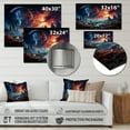 thumbnail image 4 of Designart "Astronomical Dreams in Orange and Blue II" Galaxies Metal Wall Decor, 4 of 5