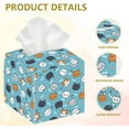 thumbnail image 3 of Foldable PU Leather Tissue Storage Box Paper Towel Case Container Organizer Owl Finished Product: 132x132x132mm, 3 of 8