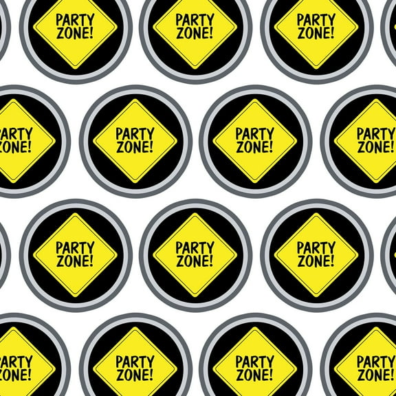 Party Zone Construction Sign Birthday Boy Premium Gift Wrap Wrapping Paper Roll