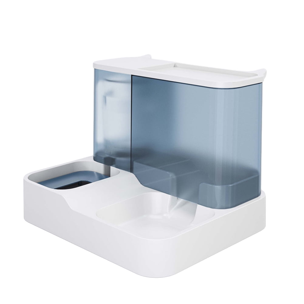 AJZIOJIRO 2 In1 Cat Feeder Pet Water and Food Bowl Set with Automatic Gravity Water Dispenser Large Capacity Pet Dry Food Dispenser for Large to Small Pets