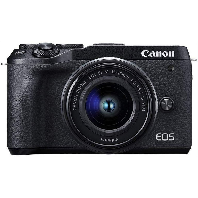  EOS M50 Mark II Mirrorless Digital Camera with 15-45mm Lens  Kit (Black) + Wide Angle Lens + 2X Telephoto Lens + Flash + SanDisk 32GB SD  Memory Card + Video Accessory Bundle : Electronics