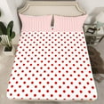 thumbnail image 2 of Feelyou Modern Polkadot Kid Bed Sheets, Fashion White Red King Sheets, 4pcs, 2 of 7