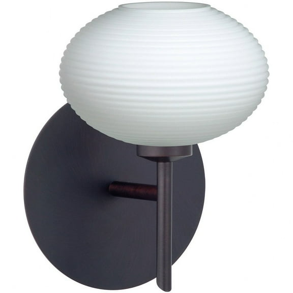1SW-561207-LED-BR Besa Lighting Lasso-One Light Mini Wall Sconce-5 Inches Wide by 6.25 Inches High-Bronze Finish-Opal Matte Glass Color-LED Lamping