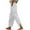 White, variant on Sevevn Women Casual Cotton Linen Drawstring Elastic Waist Long Wide Leg Pants Women Beach Fashion Purple XXXL