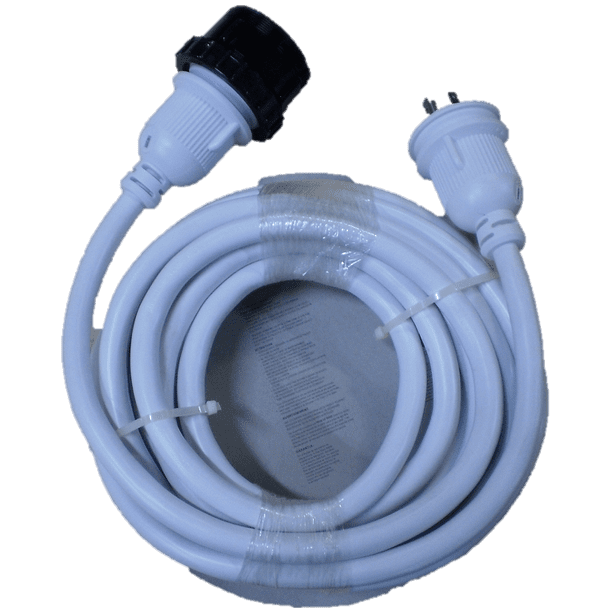 High Tide Marine 30 Amp 25 ft White Marine Shore Power Extension Cord (7724W)