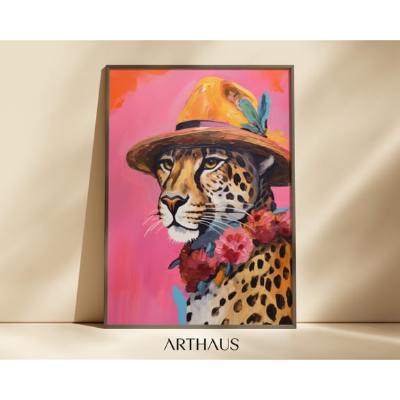 Kna Prints - Cheetah Print Pink Leopard Art Print Boho Home Decor Maximalist Wall Art Preppy Dorm Room Decor Aesthetic Wall Art Trendy Animal Print, UNFRAMED-8x12