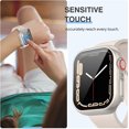 thumbnail image 4 of [3Pack] for Apple Watch Screen Protector Case Series 8 7 41mm, iWatch Protective Face Cover, Tempered Glass Film Hard PC Bumper for Women Men, Ultra-Thin Guard (41 mm), 4 of 5