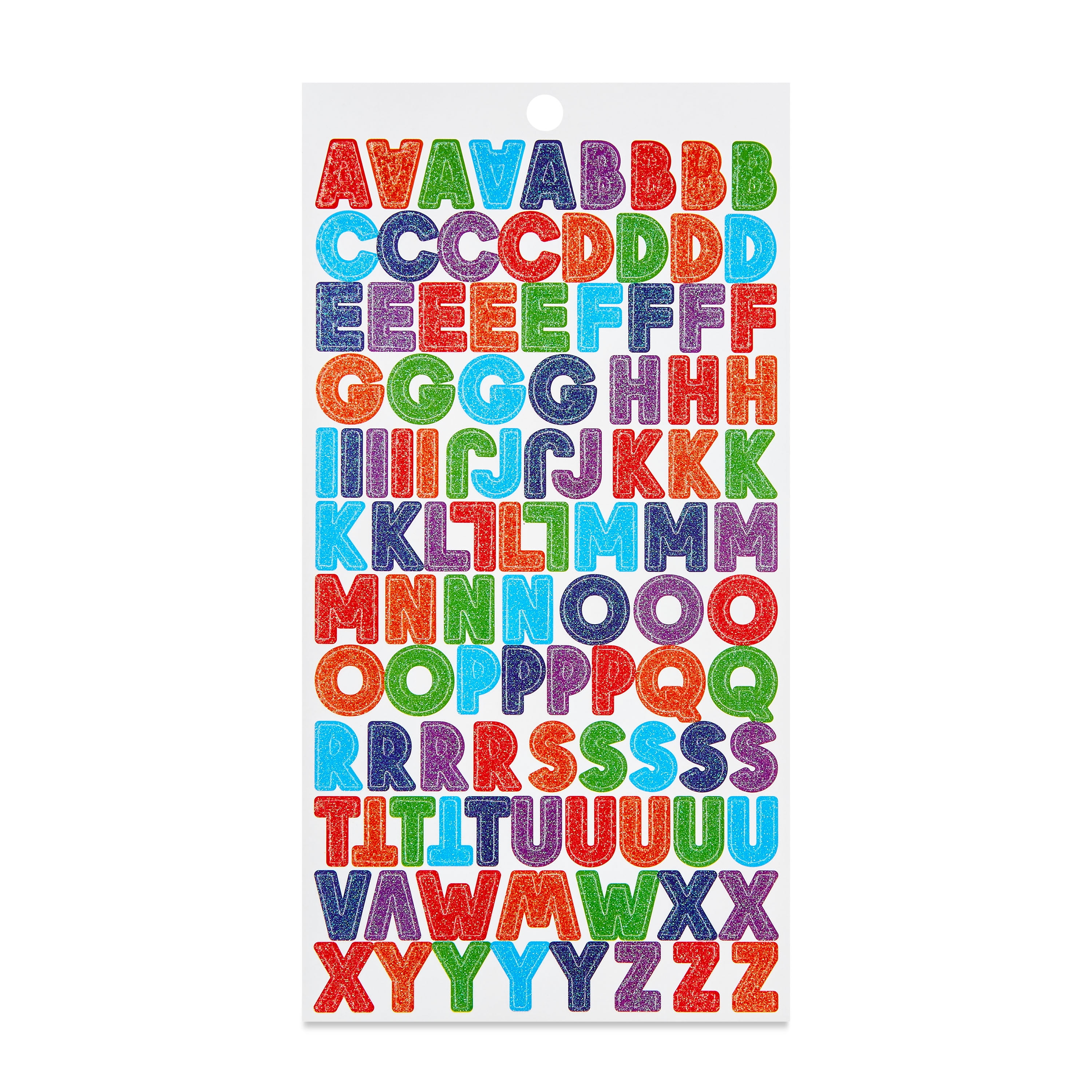 Hello Hobby Glitter Alphabet Stickers – Multicolor, 103 Count