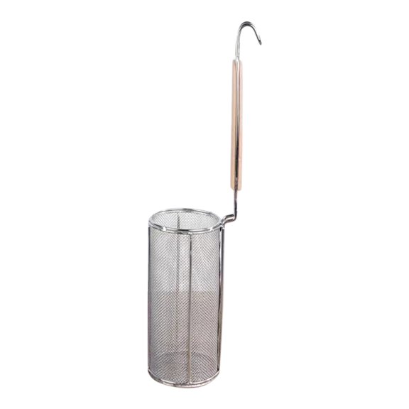 Stainless Steel Fine Mesh Strainer With Wooden Hook Handle Pasta Ramen Frying Skimming Kitchen Sieve