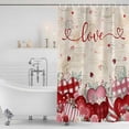 thumbnail image 2 of Pink Valentines Day Shower Curtain Set - 72" x 78" Washable Bathtub Curtain with 12 Hooks, Love Heart Eucalyptus Botanical Retro Waterproof Fabric Stall Shower Curtains for Bathroom/Bathtub Décor, 2 of 6