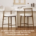 thumbnail image 5 of Leumius 26" Counter Height Bar Stools Set of 2,Upholstered Linen Bar Chairs with Metal Legs,Modern Kitchen Island Counter Chairs for Kitchen Island,Dining Room,300LBS,Walnut, 5 of 8