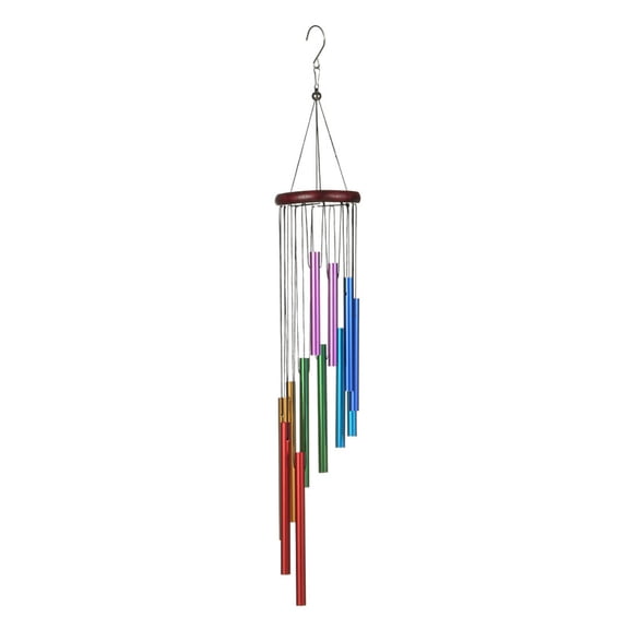 HOMEIORA Wind Chimes for Outside, Sympathy Wind Chimes Outdoor with 12 Aluminum Alloy Tubes and Hook, Memorial Wind Chime Gift Decoration for Home, Patio, Garden - Colorful