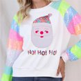 thumbnail image 3 of Sudaderas navideñas para mujer, moda, lentejuelas, manga larga, cuello redondo, suéteres, blusas de gran tamaño, 3 of 5