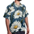 thumbnail image 2 of Daisy Men's Short Sleeve Poplin Shirt with Spread Collar Tops, Casual Printed Button Down, Summer Beach Shirt for Men - Unisex, Stylish Men's Shirts, 2 of 6