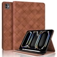 thumbnail image 1 of for iPad Air 13 inch (2025 M3/2024 M2) Case, Rhombus Grid Pattern Multiple Viewing Angles Stand Slim Folio Cover (Brown), 1 of 7