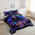 thumbnail image 3 of jejeloiu Spooky Gothic Skeleton Bedding Comforter Set,Halloween Horror Castle Twin Comforter Sets,Happy Halloween Bedding Set For Men Women,Microfiber Bedroom Decor Reversible,2 Pieces, 3 of 8