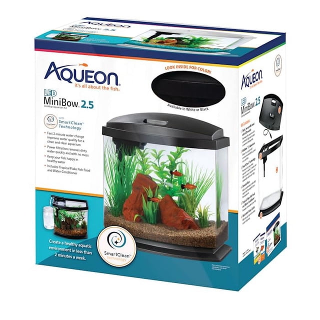 Kit de acuario Aqueon Mini Bow LED de 9,5 L, color negro