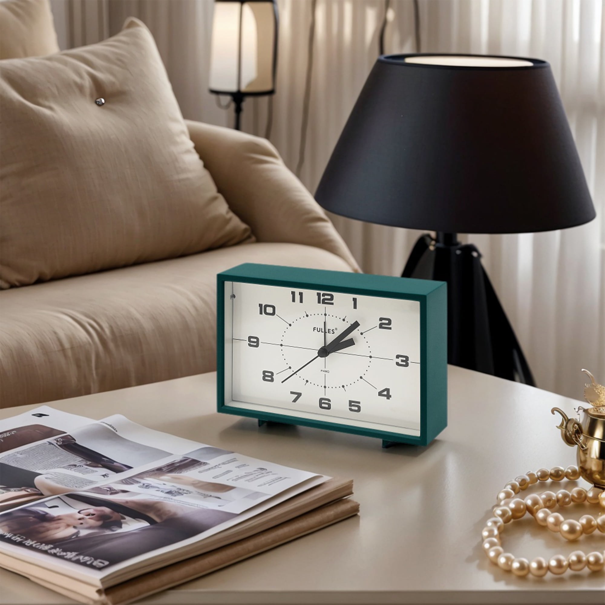 Unique Bargains Mechanical Alarm Clock with Night Light Blue 6.3"L x 1.8"W x 4.1"H
